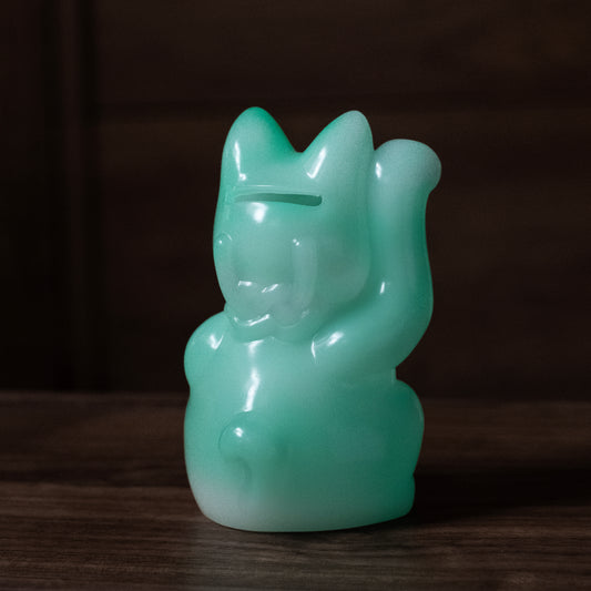 10cm 招財貓巴夫錢罌-彷玉