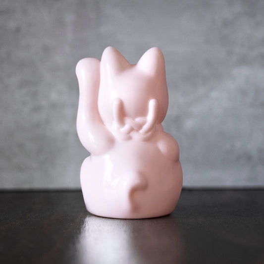 10cm 招財貓巴夫-粉紅